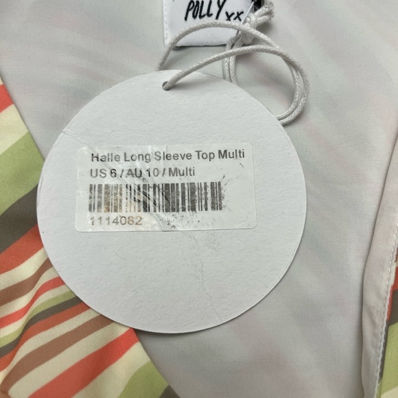 Princess Polly Halle Long Sleeve Top Size 6 Multi Cropped Summer Retro Sexy NWT - Picture 13 of 16